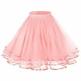 thumbnail image 1 of USSUMA Skirts for Women Trendy Summer Midi Skirt Solid Color Pleated High-Elastic Mid-Calf Skirt Mesh Leisure Skirt Comfortable Dress Trekking Up to 65% off Pink Skirt for Women Free Size, 1 of 2