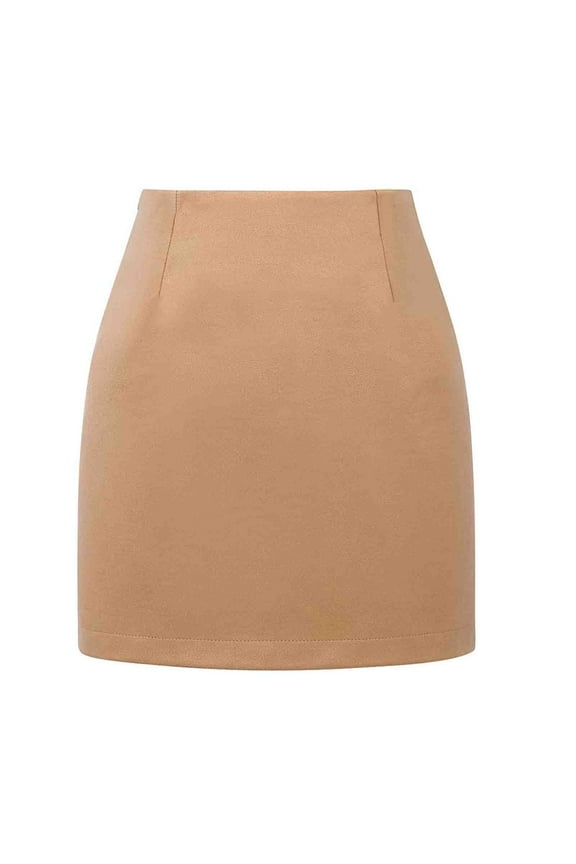 Skirts for Women Midi Skirt Solid Color High Waist Mid-Calf Skirt Leisure Skirts Comfortable Skirts Work Khaki Skirt for Women S