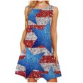 thumbnail image 1 of USSUMA Sleeveless Sundresses for Women 4th of July American Flag Midi Beach Party Dresses Knee Length Flowy A line Swing Sun Dresses Women's Summer Casual Round Neck Dress Wedding Guest, 1 of 4