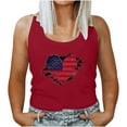 thumbnail image 1 of USSUMA Sleeveless Women Tops Dressy Casual Patriotic Funny Graphic Tanks 2022 Trendy T-Shirt Shirts 4th of July Vest Plus Size Tunics Top for Women Round Neck Summer Blouse, 1 of 5