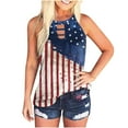 thumbnail image 1 of USSUMA Sleeveless Womens Blouses and Tops Dressy 4th of July American Flag Plus Womens Tops Casual Star Stripes Patriotic Tanks Top T-Shirts Shirt for Women Trendy Round Neck Tunic Plus Size, 1 of 5
