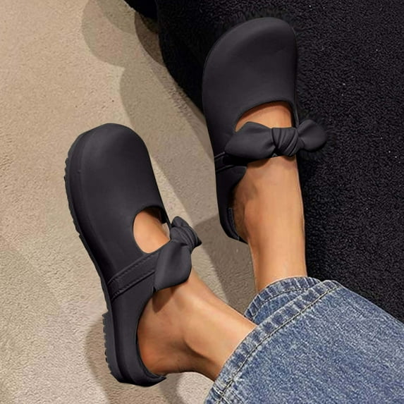 USSUMA Slippers for Women Indoor Women's Fashionable Casual Versatile Home Spring and Summer New Roman Flat Slippers Anti-Sweat Indoor Slides up to 65% off