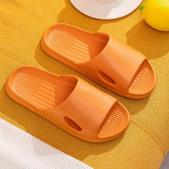 USSUMA Slippers for Women Indoor Womens Mens Solid Color Hollow Thickening Super Soft Breathable Non-Slip Bedroom Home Slippers Beach Pool Slide Sandals 50% off Clear