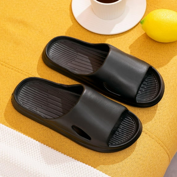 USSUMA Slippers for Women Indoor Womens Mens Solid Color Hollow Thickening Super Soft Breathable Non-Slip Bedroom Home Slippers Beach Pool Slide Sandals Clearance Sales