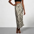 thumbnail image 1 of USSUMA Solid Drawstring Long Skirt Satin-Look Elastic Waist Pull-On A-Line Maxi With Flowing Hem And Side Slit For Resort Travel Everyday Wear Versatile Beach Maxi Skirt, 1 of 7