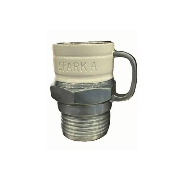 USSUMA Spark Plug Mug Novelty Coffee Cup Mechanic Theme Ceramic Mug With Spark Plug Design Handle Automotive Gift For Car Lovers Garage Coffee Break Spark Plugs Mug