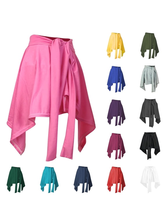 Strappy Wrap Dance Skirt With Hip Scarf Yoga Skirt Layered Cover-Up Lightweight Stretch Fabric Elastic Waist For Dance Pilates Beach And Warm-Weather Practice