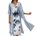 thumbnail image 1 of USSUMA Summer Dresses for Women 2022 Floral Print Two-Piece Set Chiffon Cardigan Long Maxi Womens Dresses Sleeveless Sundresses for Women Round Neck Wedding Guest Dresses for Women, 1 of 8
