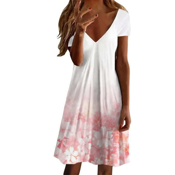 USSUMA Summer Dresses for Women 2022 Marble Print Spaghetti Strap Bohemian Flowy Swing Midi Womens Dresses Sleeveless Sundresses for Women V Neck Wedding Guest Dresses for Women
