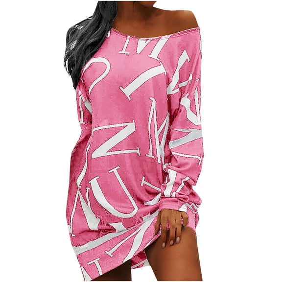 USSUMA Summer Dresses for Women 2022, Womens Floral Knee Length Tunic Dresses 2022 Graphic O-Neck Long-Sleeves Evening Party Dress Ruffle Ruched Dresses Landscape Dandelion Printed