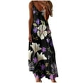 thumbnail image 1 of USSUMA Summer Dresses for Women Casual Daisy Print Flowy Spaghetti Strap Maxi Long Beach Party Sundresses Sleeveless Plus Dresses V Neck Sun Dress Wedding Guest, 1 of 5