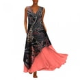 thumbnail image 1 of USSUMA Summer Dresses for Women Casual Floral Print Vintage Tank Flowy Long Maxi Beach Party Sundresses Short Sleeve Plus Dresses V Neck Sun Dress Wedding Guest, 1 of 6