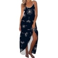 thumbnail image 1 of USSUMA Summer Dresses for Women Casual Leaves Print Spaghetti Strap Bohemian Long Flowy Maxi Beach Party Sundresses Sleeveless Plus Dresses U Neck Sun Dress Wedding Guest, 1 of 4