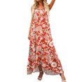 thumbnail image 1 of USSUMA Summer Dresses for Women 2022, Women's Bohemian Floral Maxi Dresses Summer Casual Sleeveless Spaghetti Strap Flowy Long Swing Beach Dress, 1 of 5