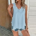 thumbnail image 1 of USSUMA Summer Tops for Women 2025 Women's Tank Tops Sleeveless Solid Color Casual Plus Size Tops for Women Leisure T-Shirt Comfortable Shirt Date Blue Polyester Clearance Sales Tank Top for Women Xl, 1 of 6