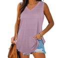 thumbnail image 1 of USSUMA Summer Tops for Women 2025 Women's Tank Tops Sleeveless V Neck Camisole Cold Shoulder Loose Fit Casual Printed Elegant Shirt Loose Tee Travel Pink Holiday Saving Tank Top for Women Xl, 1 of 4