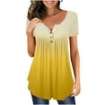 thumbnail image 1 of USSUMA Summer Tops for Women Trendy Plus Size Pleated Flowy Short Sleeve Dressy Shirts Blouses V Neck Women's Tops Summer 2022 Tie Dye Button Up Casual Tshirts Tunic Plus, 1 of 5