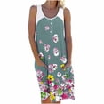 thumbnail image 1 of USSUMA Sun Dresses Women Summer Casual Sleeveless Shirt Tank Shift Midi Sundresses for Women Floral Print Plus Size Dress for Women V Neck Graduation Dress, 1 of 5