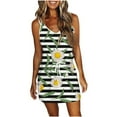 thumbnail image 1 of USSUMA Sundresses for Women Casual Summer Sexy Cami Pocket Elastic Waist Short Striped Tropical Print Mini Womens Shirt Dresses Beach V Neck Sleeveless Plus Size Wedding Guest Sun Dress, 1 of 7