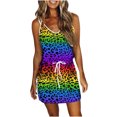 thumbnail image 1 of USSUMA Sundresses for Women Casual Summer Spaghetti Strap Pocket Short Leopard Tie Dye Mini Womens Shirt Dresses Beach V Neck Sleeveless Plus Size Wedding Guest Sun Dress, 1 of 5
