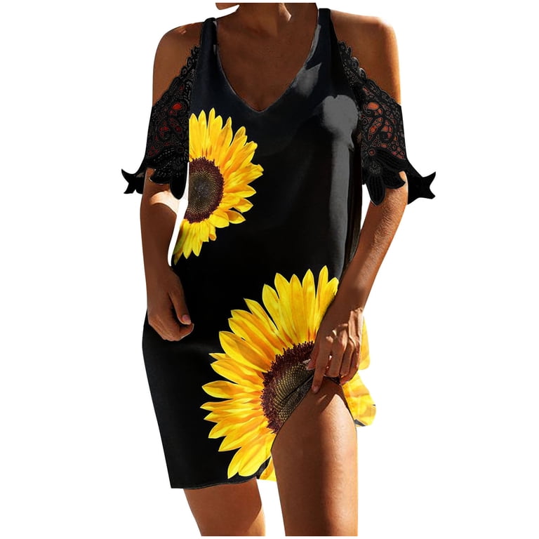 bodycon sunflower dress Elegant Sunflower 3D Print Maxi Dress for Women - Long Sleeve, unbreakable split glass, Plus Size - Perfect for Summer and Autumn