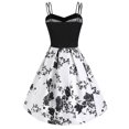 thumbnail image 1 of USSUMA Sundresses for Women Casual Summer - Womens V-Neck Spaghetti Strap Backless Sleeveless Mini Swing Skater Dress Sunflower Print V-Neck Casual Swing Sundress, 1 of 3