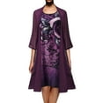 thumbnail image 1 of USSUMA Sundresses for Women Floral Print Half Sleeve Casual Dresses for Women Plus Size Chiffon Shawl Cardigan Two Piece Suit Dresses Women Summer V Neck Beach Dresses Wedding Guest, 1 of 6