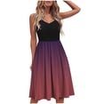 thumbnail image 1 of USSUMA Sundresses for Women Gradient Sleeveless Casual Dresses for Women A Line Cami Flowy Swing Midi Dresses Women Summer V Neck Beach Dresses Wedding Guest, 1 of 7