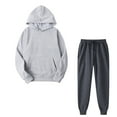 thumbnail image 1 of USSUMA Sweat Set for Women Womans Hoodie Long Sleeved Pullover Sweatpant Outfits Pocket Drawstring Solid Tracksuit Stretchy Waist Casual Jogger Sets Plus Size School Fall Suit, 1 of 3