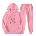 thumbnail image 1 of USSUMA Sweatsuit Set for Women Woman Hoodie Long Sleeved Pullover Sweatpant Outfits Pocket Drawstring Print Tracksuit Stretchy Waist Trendy Jogger Sets Oversized Gym Running Fall Suit, 1 of 5