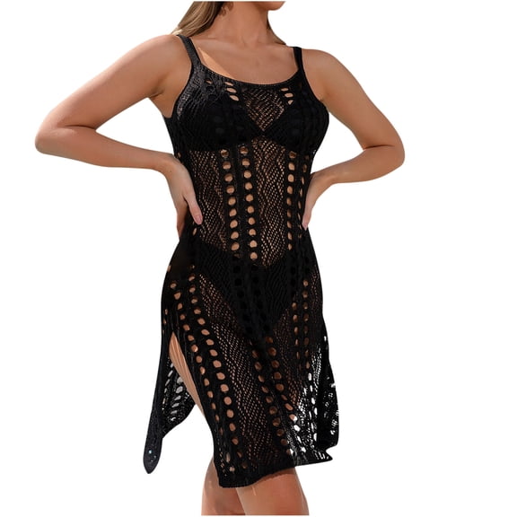 USSUMA Swimsuit Coverup for Women Short Sleeve Elegant T-shirt Hollow Out Valentine's Day loose casual Tee tops Knit Women Swimsuits for Street Wear Running Slim Fit Black