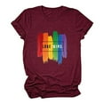thumbnail image 1 of Cyber&Monday Deals USSUMA Womens Summer Tops and Blouses Trendy Crewneck Love Wins Letter Print T-Shirts for Women Dressy Casual Short Sleeve Cute Funny Graphic Shirt Tunics Plus Beach, 1 of 4