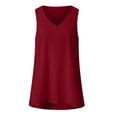 thumbnail image 1 of USSUMA T-Shirts for Women Trendy Solid Color Flowy Vest Tanks Womens Blouses and Tops Dressy Casual Summer V Neck Sleeveless Tshirts Shirts Tunic for women, 1 of 3