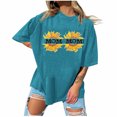 thumbnail image 1 of USSUMA T-Shirts for Women Trendy Women Summer Casual Fashion Shirts Sexy Round-neck Shirt T Mama Short Sleeve Plus Tunics Letters Print Tees Tops Blouse Ladies Tops Trendy, 1 of 4