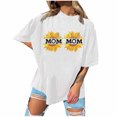 thumbnail image 1 of USSUMA T-Shirts for Women Trendy Women Summer Casual Fashion Shirts Sexy Round-neck Shirt T Mama Short Sleeve Plus Tunics Letters Print Tees Tops Blouse Ladies Tops Trendy, 1 of 6