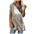 thumbnail image 1 of USSUMA Summer Tops for Women Trendy, Women's Summer Marble Print Tunic Top Loose Fit Short Sleeve T Shirt Blouses Casual Dressy Swing Shirt Tees Pullover Tops, 1 of 8