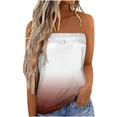 thumbnail image 1 of USSUMA T-Shirts for Women Trendy,Women's Tube Tops Gradient Bandeau Ombre Strapless Shirt Sleeveless Backless Tanks Blouse, 1 of 4