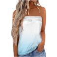 thumbnail image 1 of Black&friday Deals USSUMA T-Shirts for Women Trendy,Women's Tube Tops Gradient Bandeau Ombre Strapless Shirt Sleeveless Backless Tanks Blouse, 1 of 4