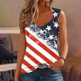 thumbnail image 1 of USSUMA T-Shirts for Women Trendy,Womens American Flag Tank Tops Plus Size Sleeveless 4th of July Camisole Tunic Stars and Strips Patriotic T-Shirt, 1 of 5