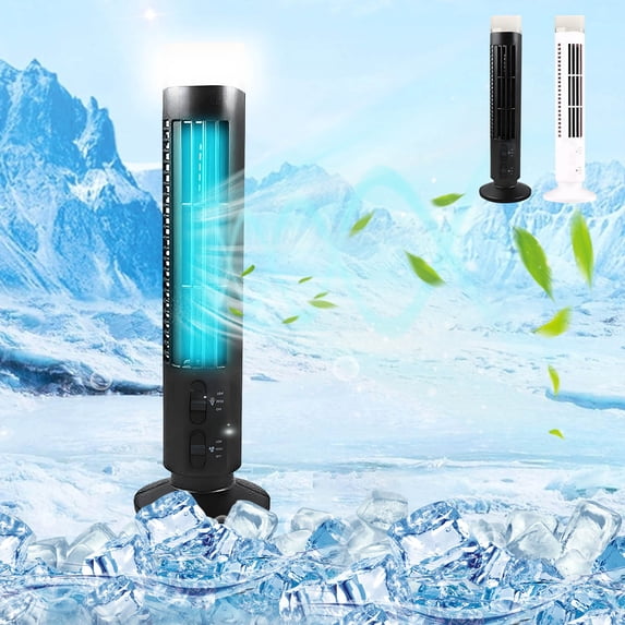 USSUMA Tower Fan Led Bladeless Fan Tower Fan Mini Vertical Conditioner Black