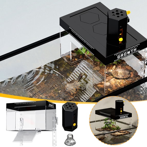 USSUMA Turtle Platforms Large Acrylic Terrarium Platforms Aquarium Water Turtle Sunbathing Accessories for Reptiles and Amphibians