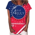 thumbnail image 1 of USSUMA USA Flag Print T-Shirts for Women Trendy Short Sleeve 4th of july Independence Day Dressy Blouse Casual Tops Summer Crewneck Women's Tunics Plus Size Shirt 2022, 1 of 5