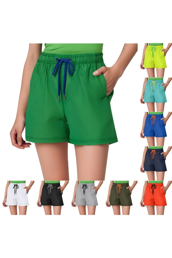 Unisex Quick Dry Mesh Lined Beach Swim Shorts with Elastic Waist Inner Mesh Comfortable Mid Length Trunks Pockets Pull On for Surf Pool Travel Workout Swimwear, Beach, Swim