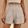 thumbnail image 1 of USSUMA Up to 45% off Biker Shorts Women Solid Color Bermuda Pull-on Ribbed High Waist Wide Leg Lounge with Pocket BreAthable Shorts Classic Fit Summer Shorts for Clubs Beige M, 1 of 6