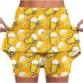 thumbnail image 1 of USSUMA Up to 50% off Womens Shorts Casual Prints Board Pull-on Beer Festival Tiered Lounging Mid Waist Sports Comfy Short Pants Leggings Classic Fit Flowy Shorts for Trekking Yellow L, 1 of 5