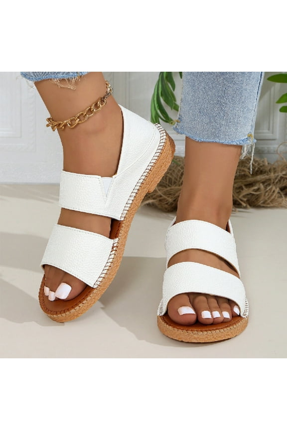 Wedge Sandals for Women Women's Large Size Beach Shoes Are Comfortable Light Soft-soled and Roman Sandals Airplane Travel Comfort Slides up to 50% Off