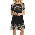 thumbnail image 1 of USSUMA Wings Print Women's Dresses Midi Sundresses for Women Casual Summer Short Sleeve Knee Length Flowy Tshirt Sun Dress Beach Vacation Round Neck Graduation Dress, 1 of 6