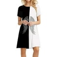 thumbnail image 1 of USSUMA Wings Print Women's Dresses Midi Sundresses for Women Casual Summer Short Sleeve Knee Length Flowy Tshirt Sun Dress Beach Vacation Round Neck Graduation Dress, 1 of 6