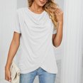 thumbnail image 1 of USSUMA Tops for Women Trendy Women'S Fashion Solid Color V-Neck Comfortable Loose T-Shirt Sleeveless Blouse Casual Tops Casual Deals White Rayon S, 1 of 6
