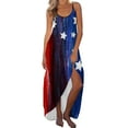 thumbnail image 1 of USSUMA Dress for Women Wedding Guest, Women Maxi Long Dress Plus Size Summer Casual Loose Tank Dresses 4th of July Stars and Stripes Patriotic Dress, 1 of 4
